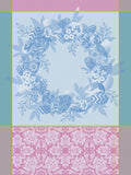 Jacquard Français "Couronne De Pâques" (Blue), Woven cotton tea towel. Made in France.