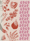 Jacquard Français "Soleil a Table" (Tomate), Woven cotton tea towel. Made in France.