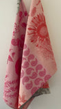 Jacquard Français "Soleil au Jardin" (Tomate), Woven cotton tea towel. Made in France.