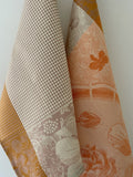 Jacquard Français "Fleurs à Crouquer" (Orange), Woven cotton hand towel. France