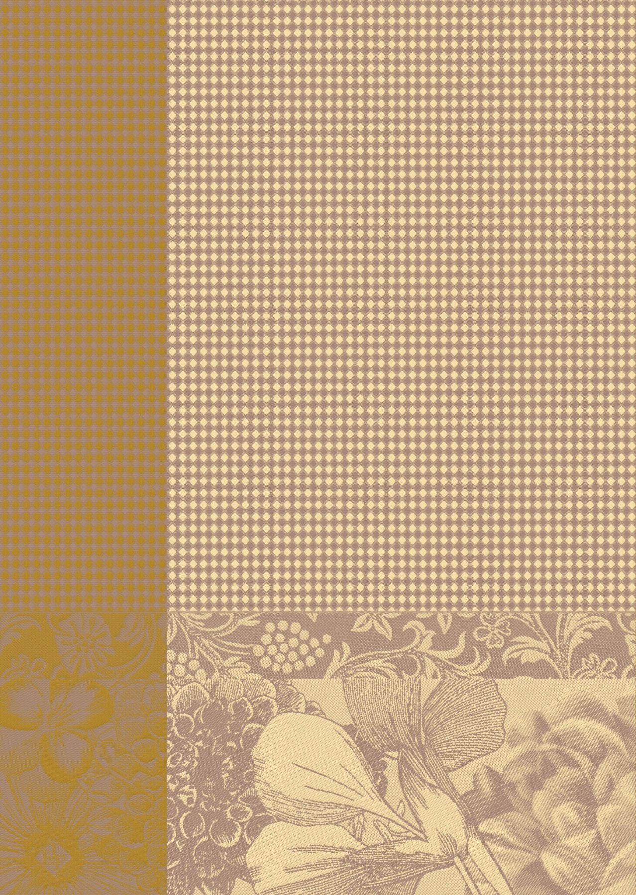 Jacquard Francais "Fleurs à Crouquer" (Orange), Woven cotton hand towel. France