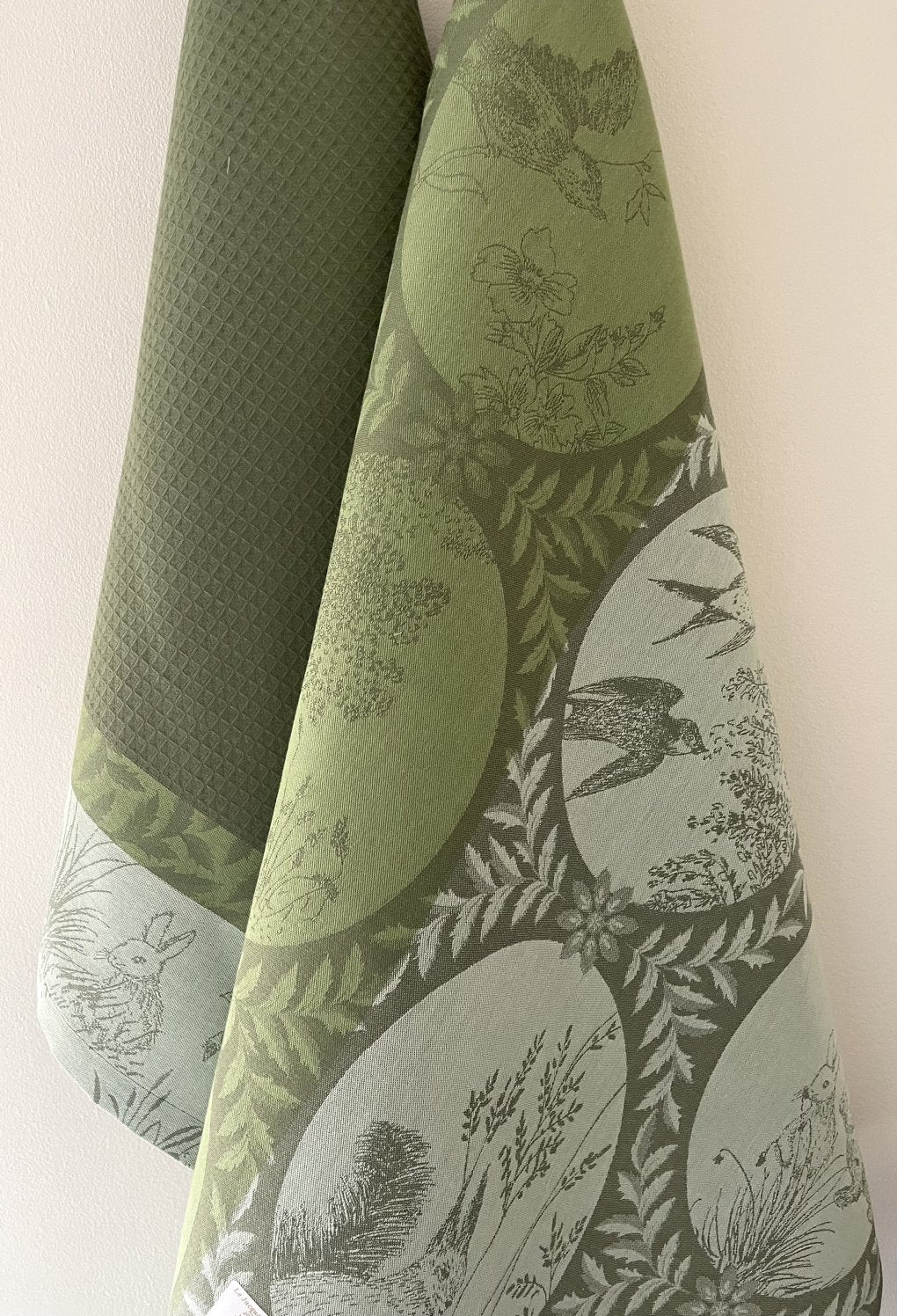Jacquard Francais "Josephine" (Green), Woven cotton tea towel.