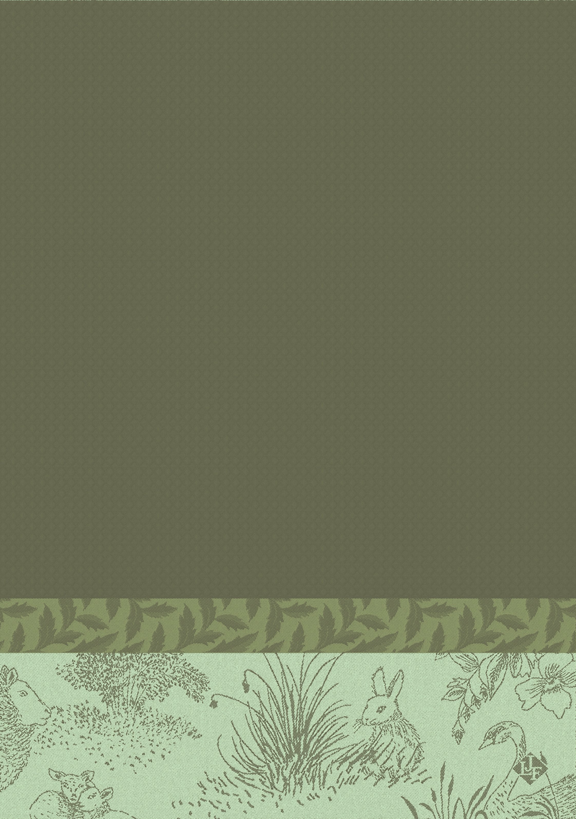 Jacquard Francais "Josephine" (Green), Woven cotton hand towel. Made in France.