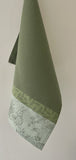 Jacquard Français "Josephine" (Green), Woven cotton hand towel. Made in France.