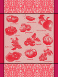 Jacquard Français "Tomatoes" (Red), Woven cotton tea towel. Made in France