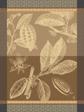 Jacquard Français "Chocolates - Fève" (Brown), Woven cotton tea towel. Made in France.