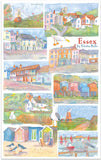 Emma Ball "Essex", Pure cotton tea towel. UK printed.