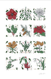 Home-Landing, “12 Florals of Christmas”, Linen union tea towel. UK printed.