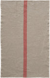 Charvet Éditions "Doudou Stripe" (Natural & Red), Natural woven linen tea towel. Made in France.