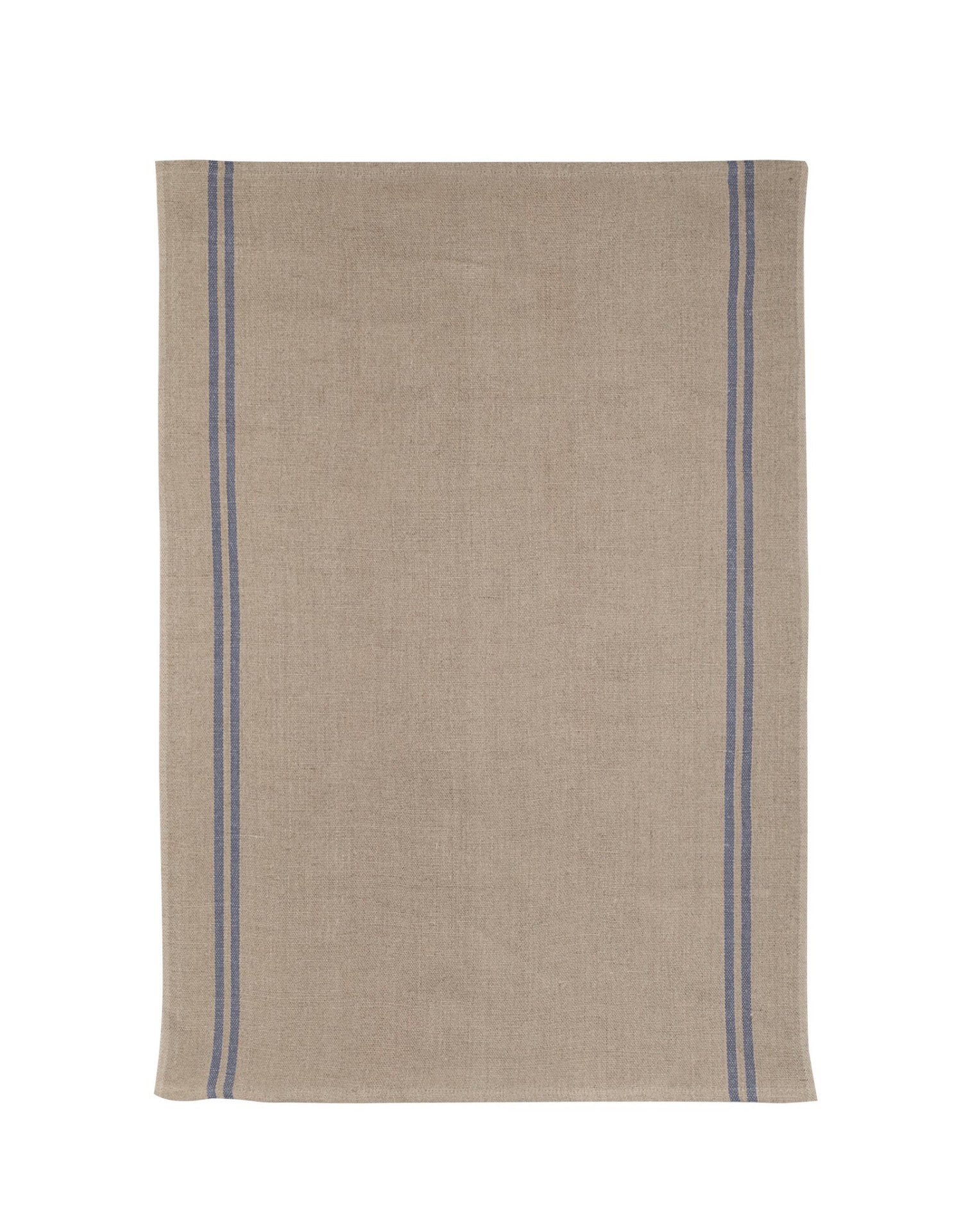 Charvet Éditions "Country" (Blue), Natural woven linen tea towel. Made in France. - Home Landing