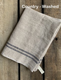 Charvet Éditions "Country Washed" (Black), Natural woven linen tea towel.  Made in France.