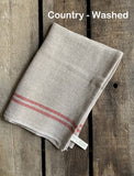 Charvet Éditions "Country Washed" (Red), Natural woven linen tea towel.  Made in France.