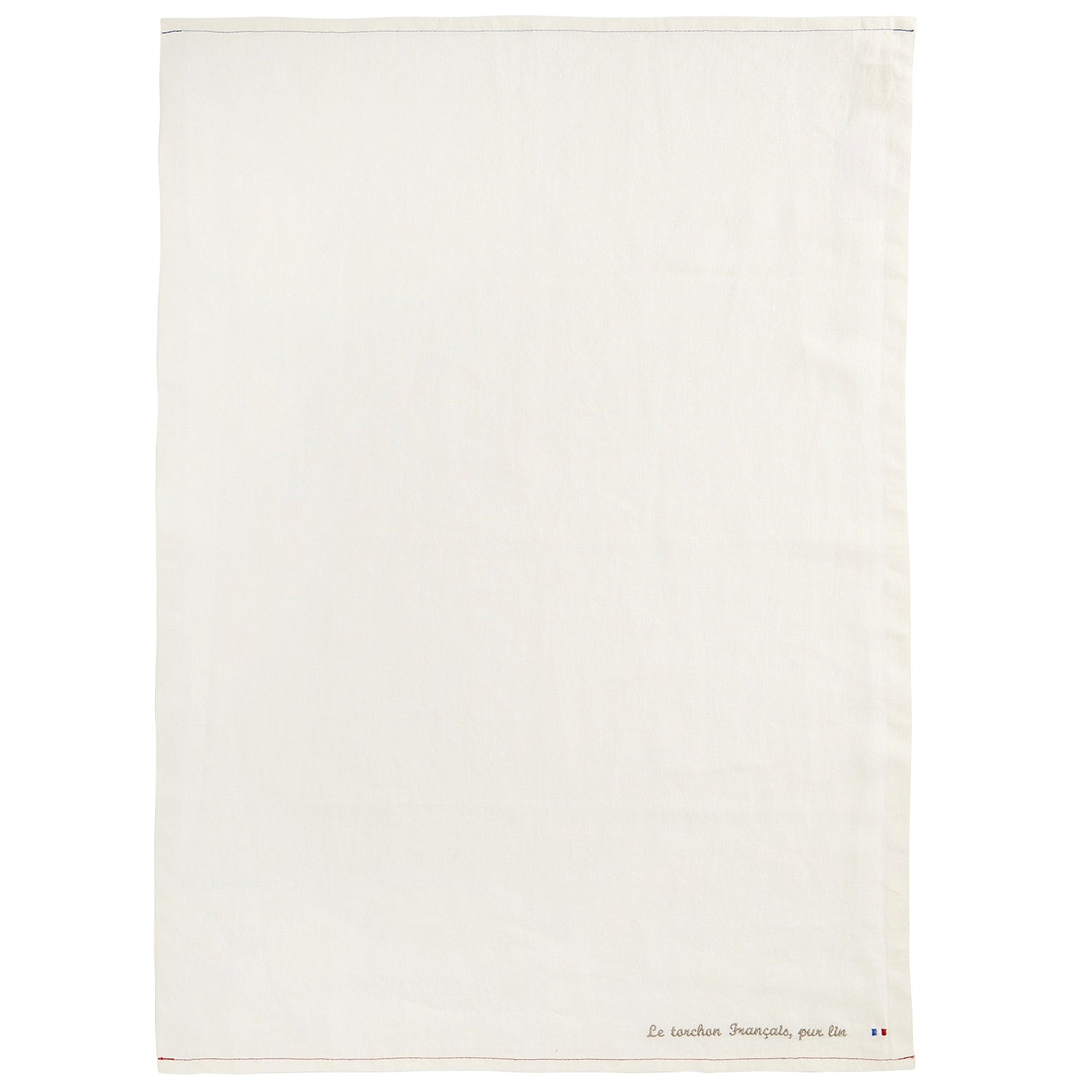 Charvet Éditions "LTF Pur Lin” (Blanc), Natural woven linen tea towel. Made in France. - Home Landing