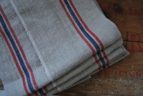 Charvet Éditions "Drapeau - Natural", Natural woven linen tea towel. Made in France. - Home Landing