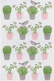 Thornback & Peel "Cactus & Bird", Pure cotton tea towel. Hand printed in the UK. - Home Landing