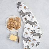 Thornback & Peel "Dog & Daisy", Pure cotton tea towel. Hand printed in the UK. - Home Landing