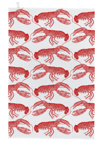Thornback & Peel "Lobster", Pure cotton tea towel. Hand printed in the UK. - Home Landing