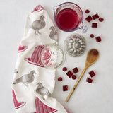 Thornback & Peel "Pigeon & Jelly", Pure cotton tea towel. UK printed.
