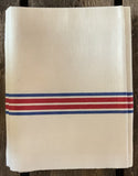 Charvet Éditions "Piano" (Red / Blue), Woven linen union tea towel. Made in France. - Home Landing