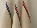 Charvet Éditions "Piano" (Blue), Woven linen union tea towel. Made in France.