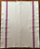 Charvet Éditions "Piano" (Red / Blue), Natural woven cotton and linen tea towel. Made in France. - Home Landing