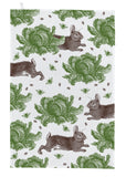 Thornback & Peel "Classic Rabbit & Cabbage", Pure cotton tea towel. Hand printed in the UK. - Home Landing