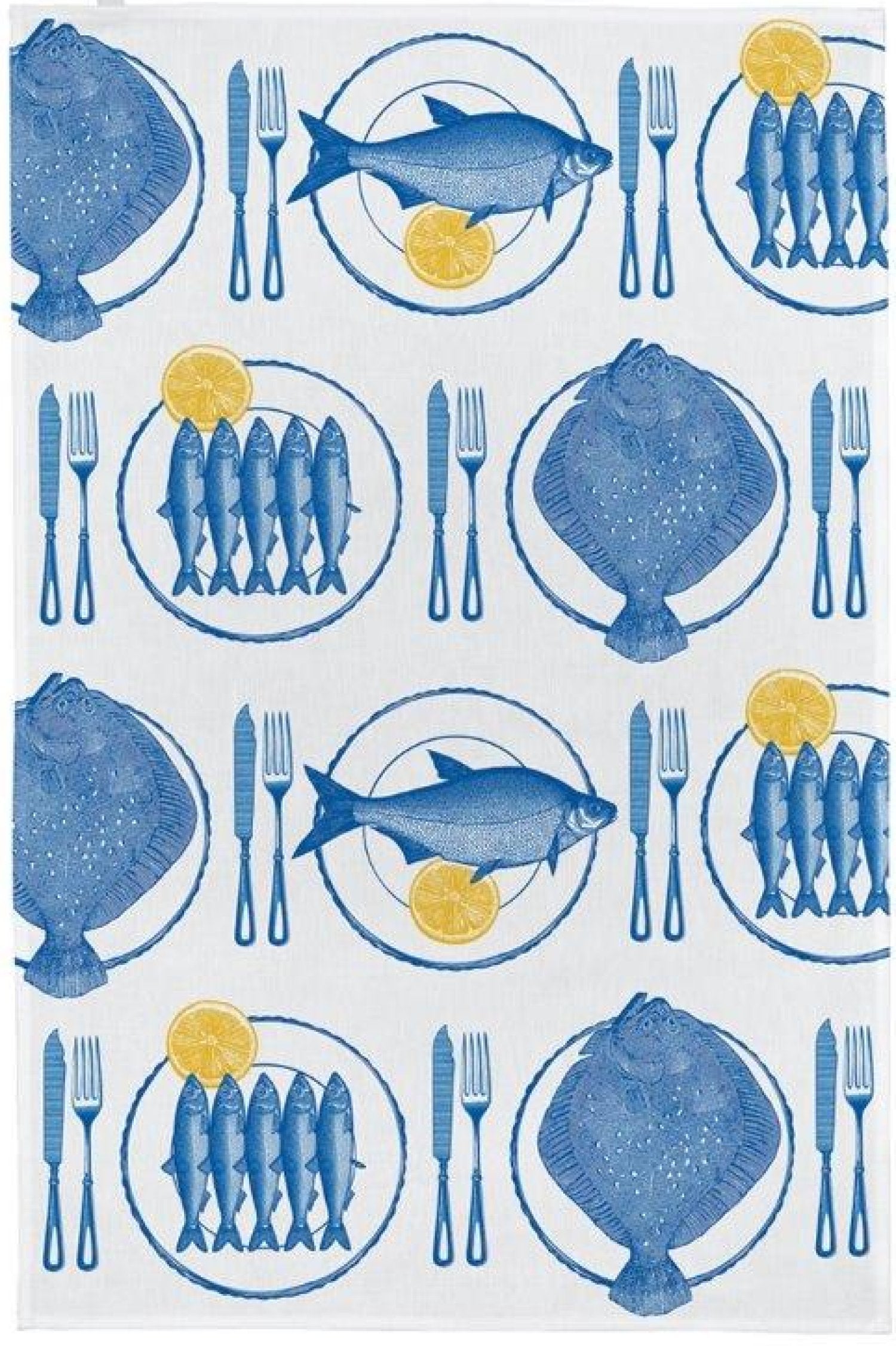 Thornback & Peel "Fish Supper", Pure cotton tea towel. Hand printed in the UK.