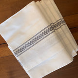 Charvet Éditions "EPI - Grey", white woven cotton tea towel. Made in France. - Home Landing
