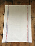 Charvet Éditions "Le Tourchon Français", white woven cotton tea towel. Made in France. - Home Landing
