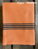 Charvet Éditions "Piano" (Orange),  Washed, woven linen union tea towel. Made in France.