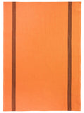 Charvet Éditions "Piano" (Orange),  Washed, woven linen union tea towel. Made in France.