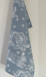 Thornback & Peel "Winter Rabbit & Cabbage", Pure cotton tea towel. Hand printed in the UK.