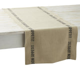 Charvet Éditions "Bon Appetit" (Black), Natural woven linen table runner. Made in France.