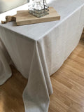Charvet Éditions "Sirius" (Gypse), Woven linen & mix sparkle tablecloth. Made in France.