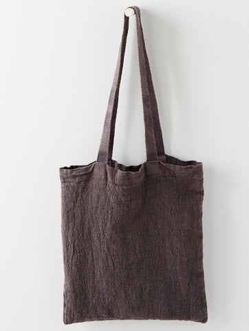 Charvet Éditions "Empreinte Bag" (Grey), Natural linen bag. Made in France.