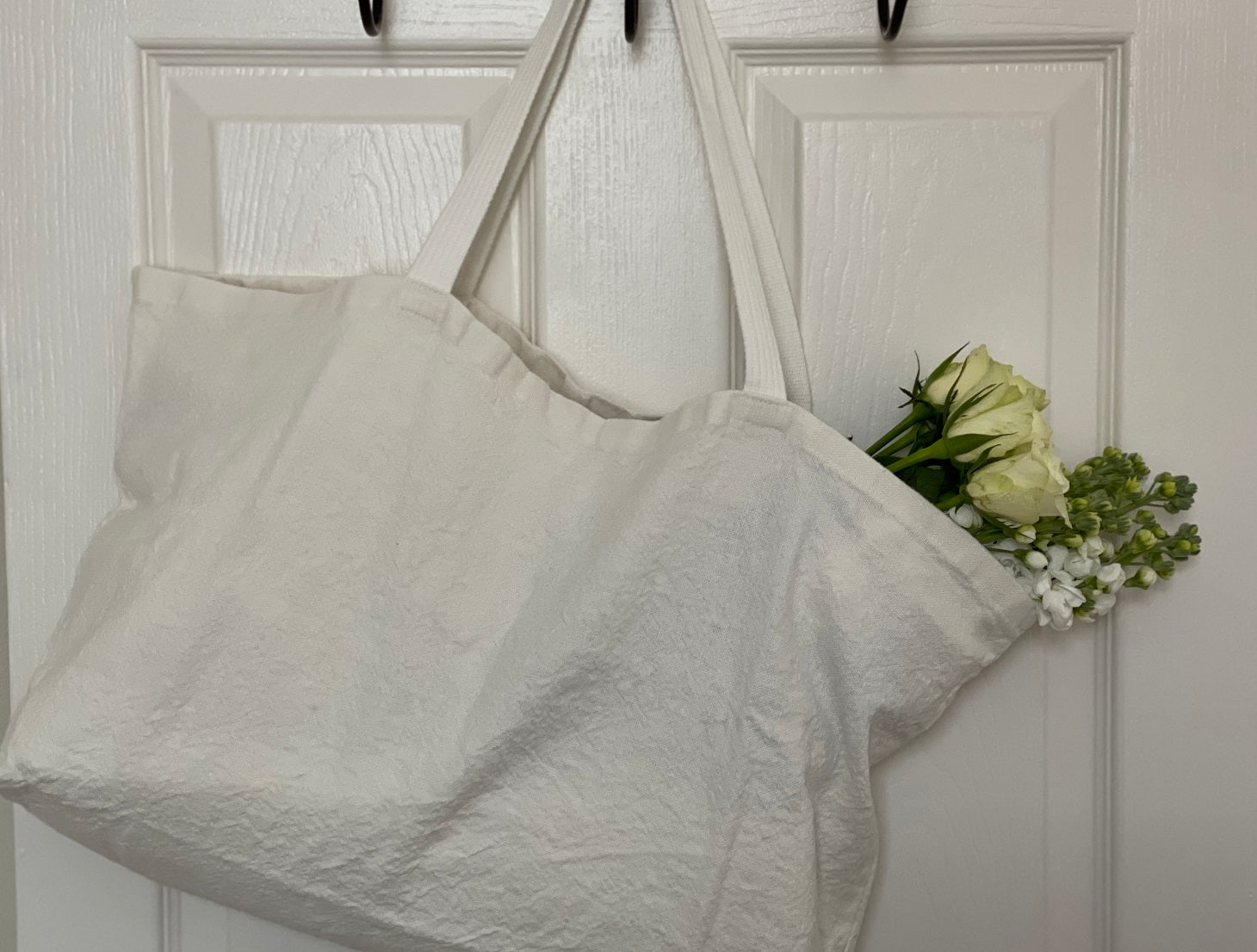 Charvet Editions "Doudou Bag" (White), Natural linen bag. Made in France.