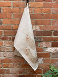 Tessitura Toscana Telerie, “Volaille - Papere”, Pure linen printed tea towel. - Home Landing