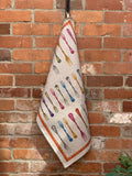 Tessitura Toscana Telerie, “Galateo - Forchetta”, Pure linen printed tea towel. - Home Landing