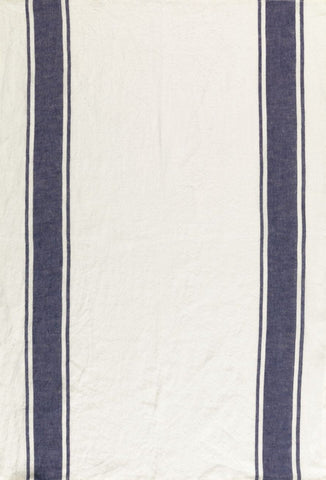 Tessitura Toscana Telerie, “Vecchi Tempi -Blu”, Pure linen printed tea towel.