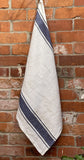 Tessitura Toscana Telerie, “Vecchi Tempi -Blu”, Linen woven tea towel.