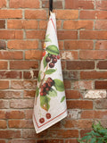 Tessitura Toscana Telerie, “Demetra - Ciliegie”, Pure linen printed tea towel. - Home Landing