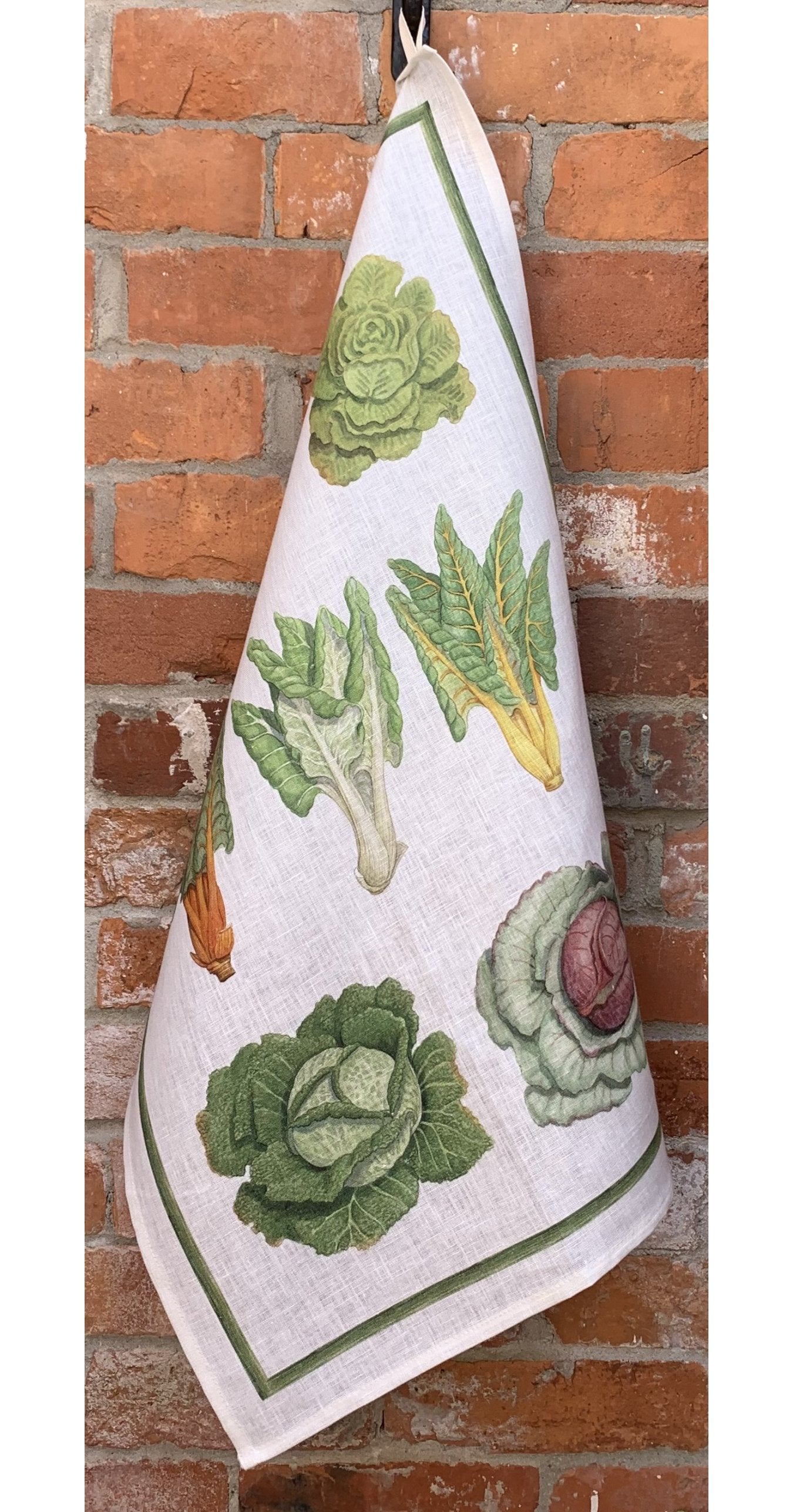 Tessitura Toscana Telerie, “Vegan - Insalata”, Pure linen printed tea towel - Home Landing