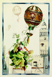 Tessitura Toscana Telerie, “Fiaba - Mongolfiera”, Pure linen printed tea towel
