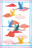 Tessitura Toscana Telerie, “Flamingo - Volo”, Pure linen printed tea towel.