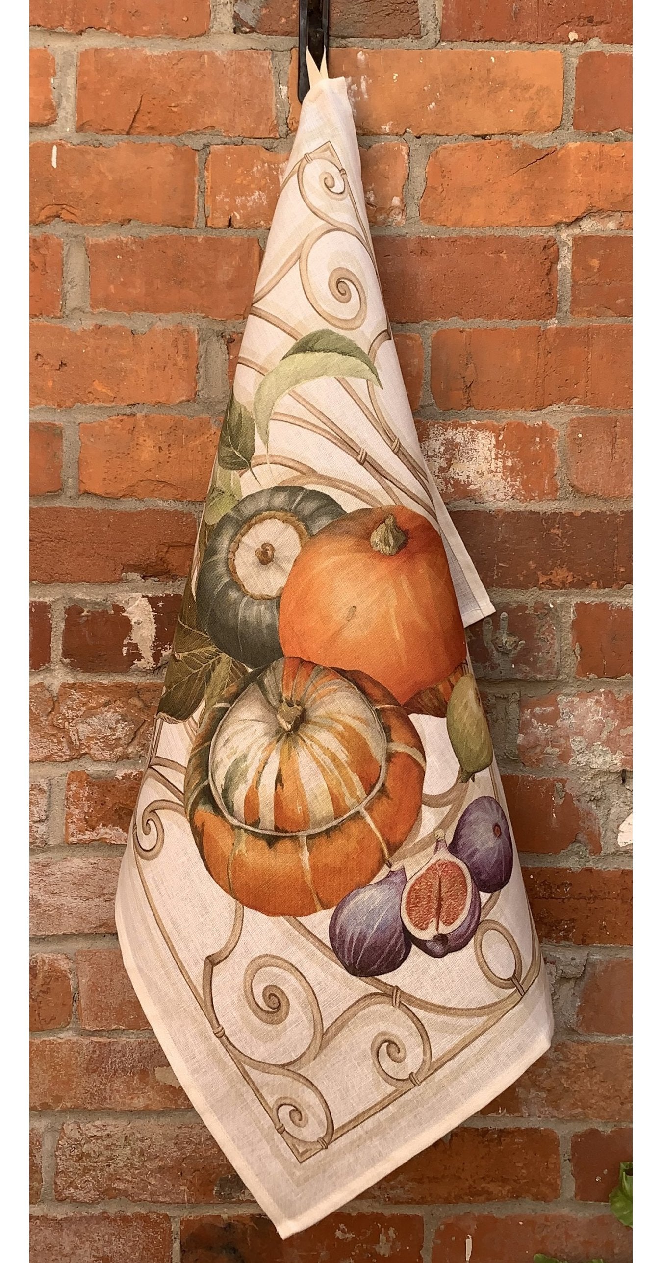 Tessitura Toscana Telerie, “Cenerentola - Arancio”, Pure linen printed tea towel - Home Landing