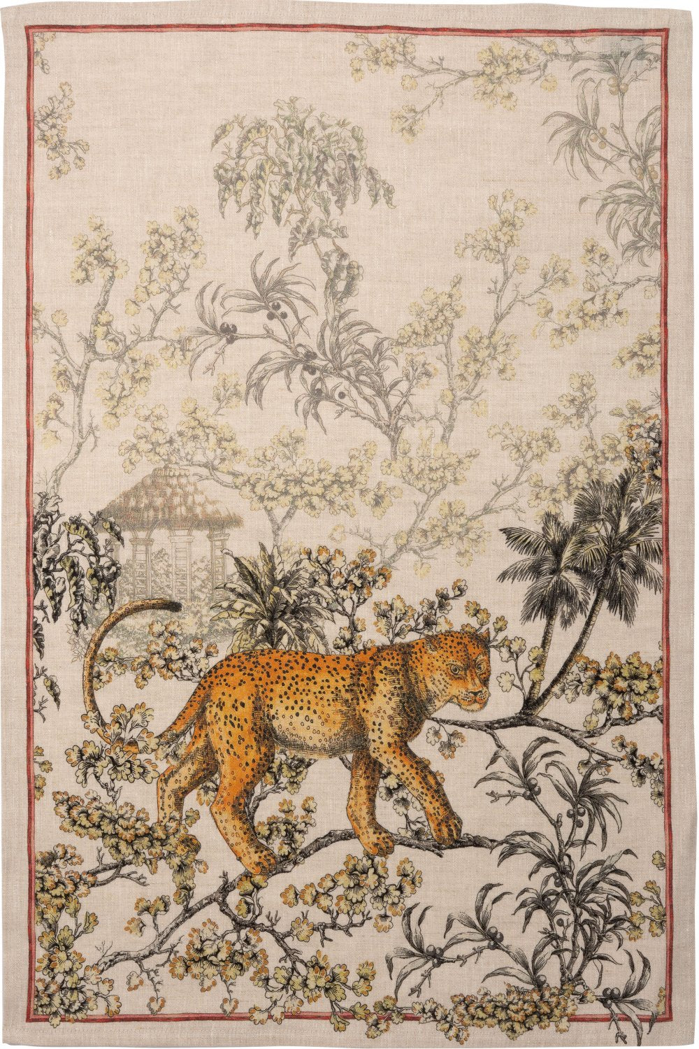 Tessitura Toscana Telerie, “Savana - Leopardo”, Pure linen printed tea towel. - Home Landing