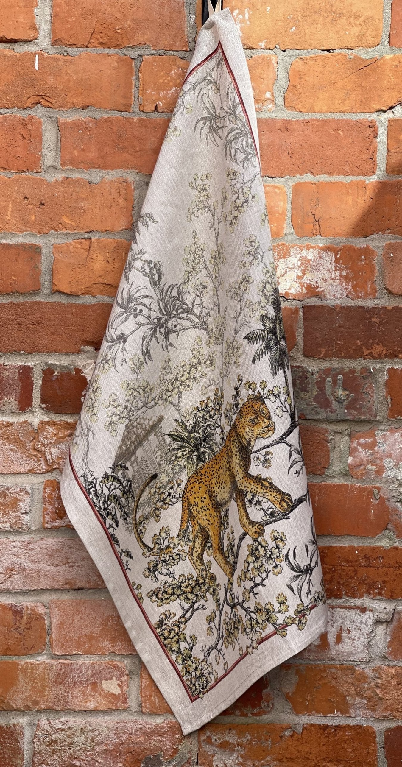Tessitura Toscana Telerie, “Savana - Leopardo”, Pure linen printed tea towel. - Home Landing