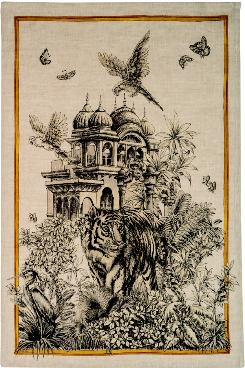 Tessitura Toscana Telerie, “Tantra - Tigre”, Pure linen printed tea towel.