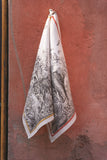 Tessitura Toscana Telerie, “Tantra - Elephante”, Pure linen printed tea towel.