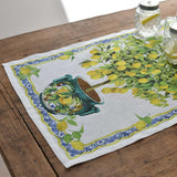 Tessitura Toscana Telerie, “Limonaia”, Pure linen printed table runner.